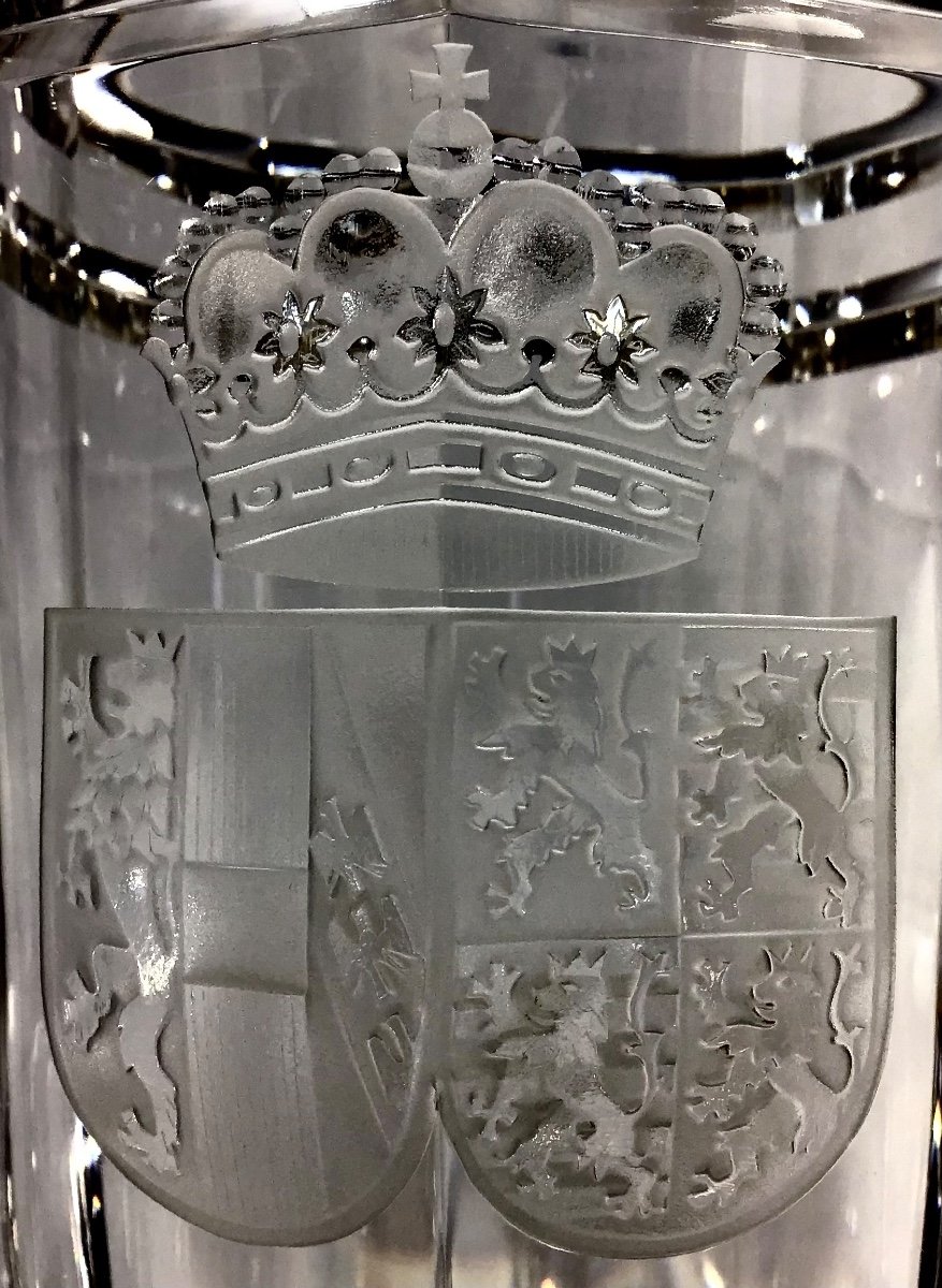 Imperial Provenance Habsburg-lorraine Luxembourg, Art Deco Style Vase, Riedel Crystals 