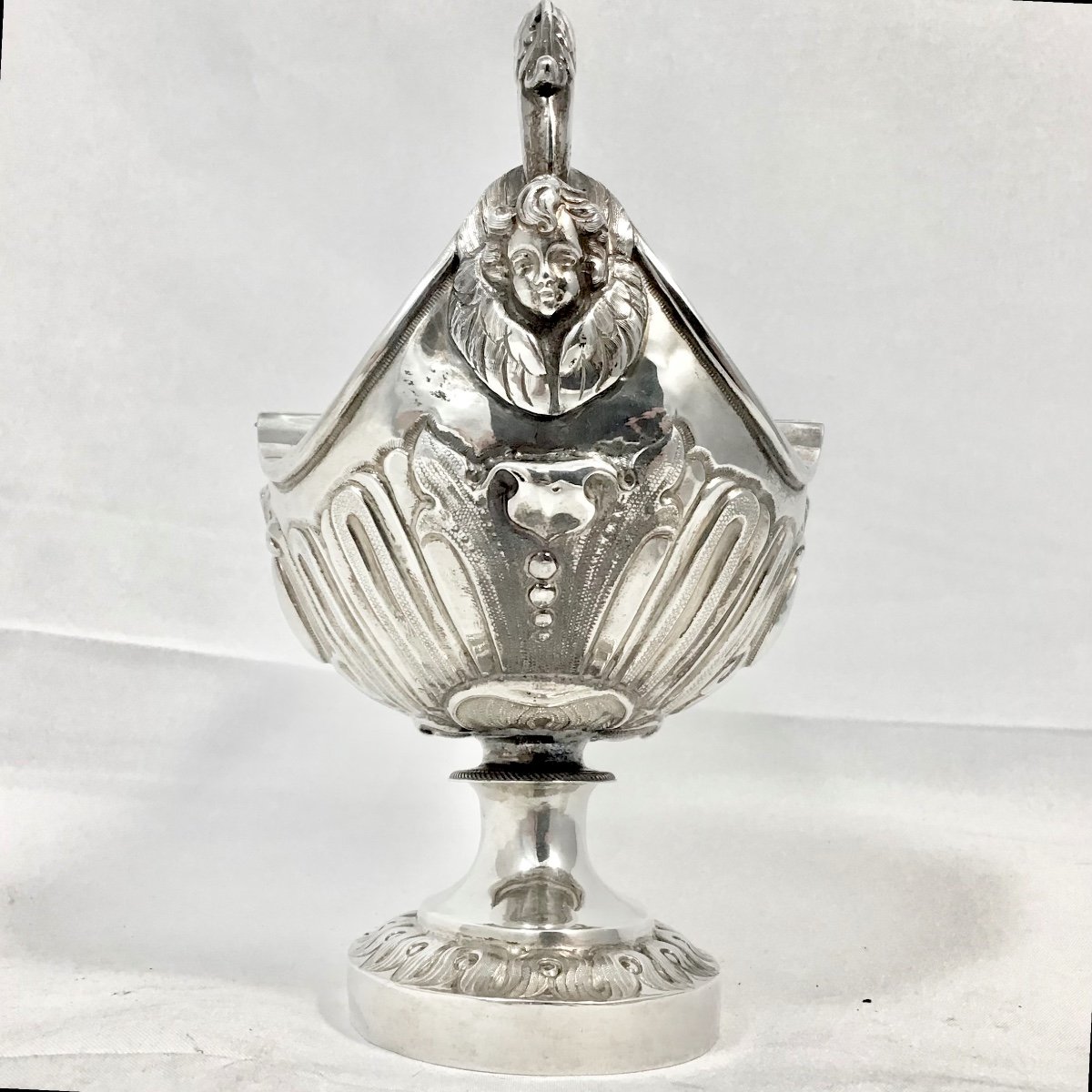 France 1840-60, Incense Boat , Sterling Silver From The First Title -photo-5