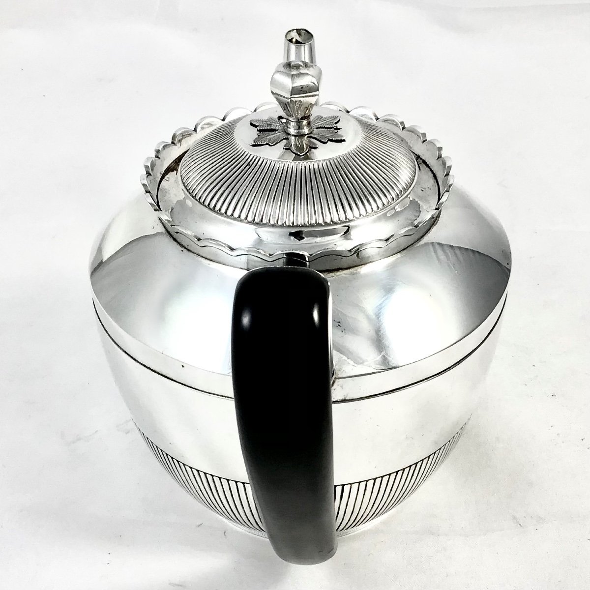 Liège 1798-1809, Solid Silver Teapot, Louis Drion, Capacity 1.5 Liters-photo-2
