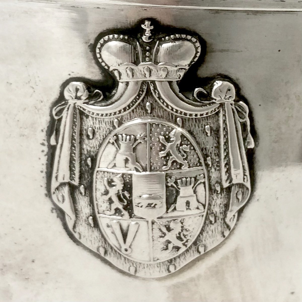 Princes Of Tour And Taxis, Solid Silver Frying Pan, Jc Klinkosch, Vienna Circa 1890
