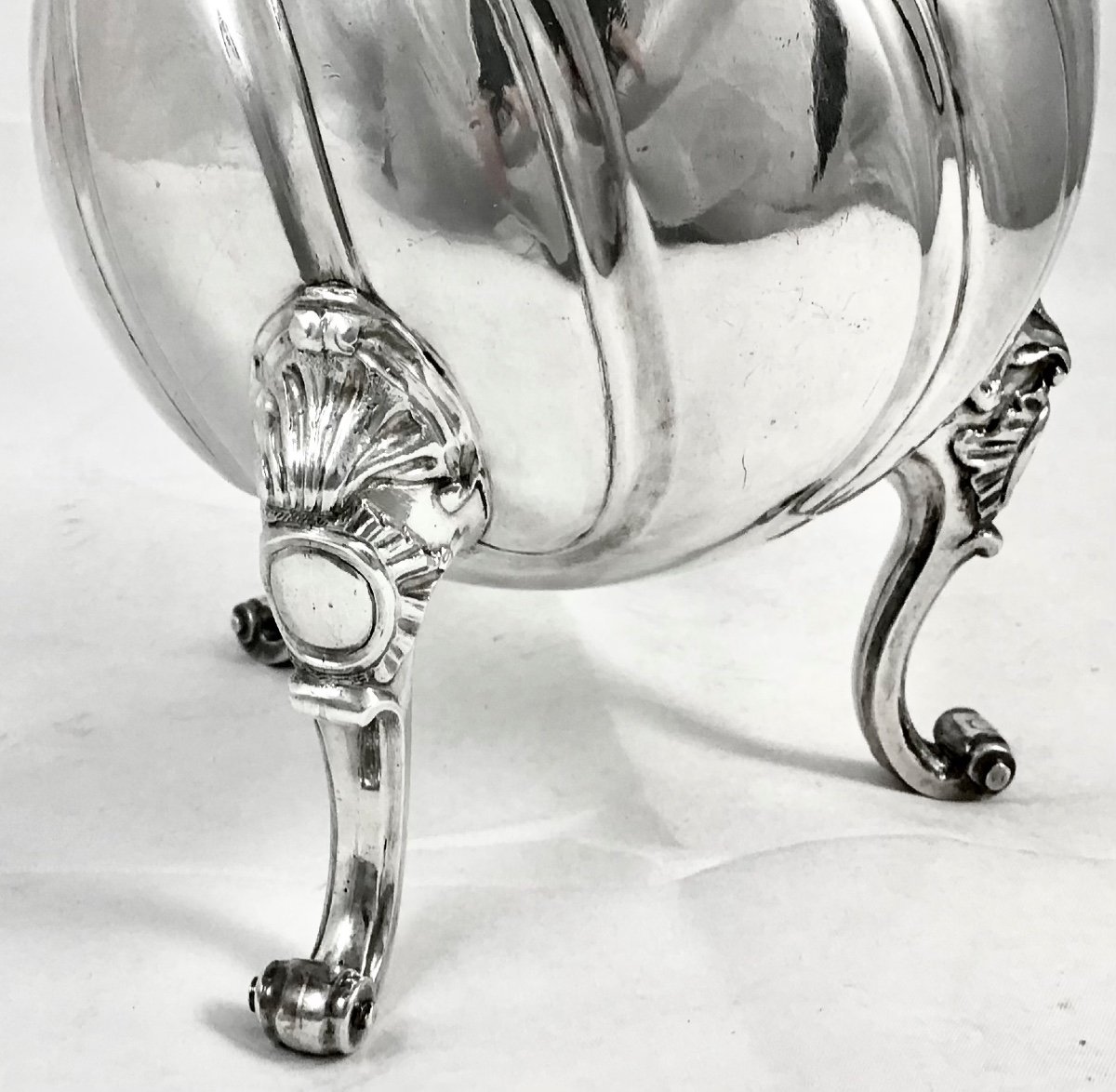 Tournai 1775 , Argent Massif , Cafetière Louis Quinze, Laurent Detombe -photo-4