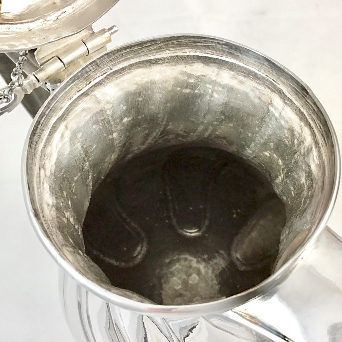 Tournai 1775 , Argent Massif , Cafetière Louis Quinze, Laurent Detombe -photo-4