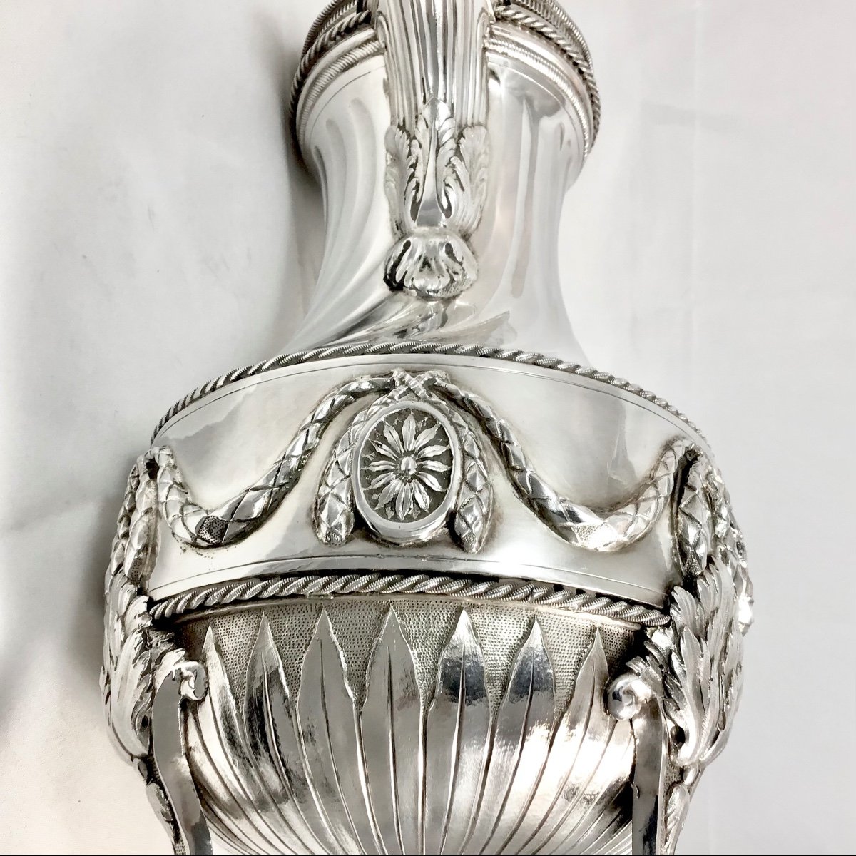 Mons 1780, Giant Louis XVI  Coffee Pot, Solid Silver, Master Marked With A Pear-photo-2