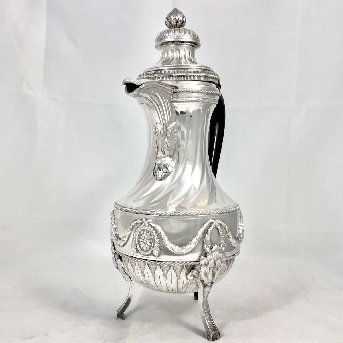 Mons 1780, Giant Louis XVI  Coffee Pot, Solid Silver, Master Marked With A Pear-photo-7