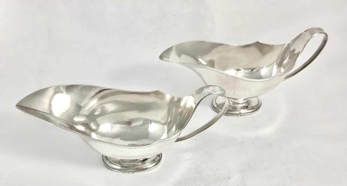 Gand 1798-1809, Paire De Saucières Casque ,argent Massif, Orfèvre Roelants, Empire -photo-4