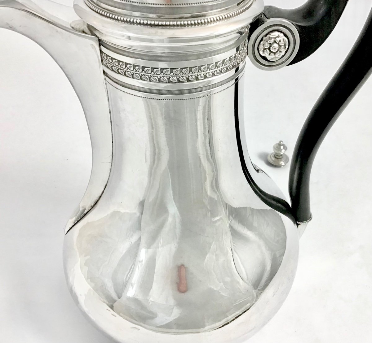 Ghent 1818-1829, Chocolate Pot In Sterling Silver 934%, Livinus De Bast -photo-3