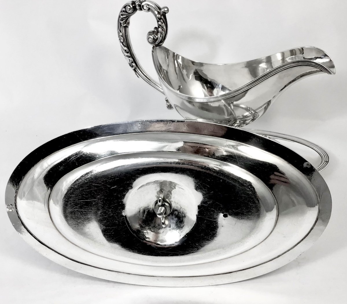 Paris 1824-1838, Argent Massif , Paire De Saucières Charles X , Hyacinth Bourg -photo-6