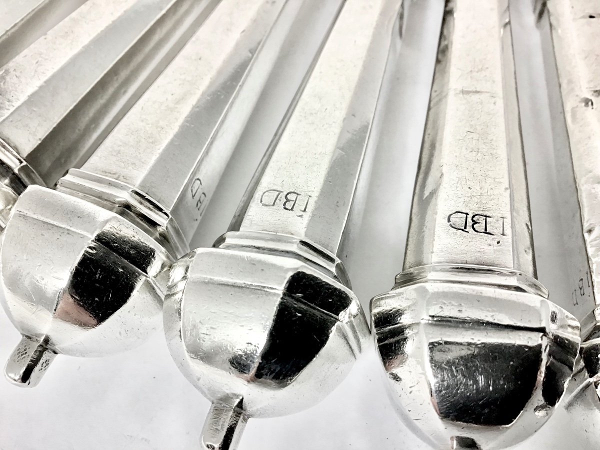 Ath 1700-1740, 12 Silver Knives With Their Original Blades -photo-6