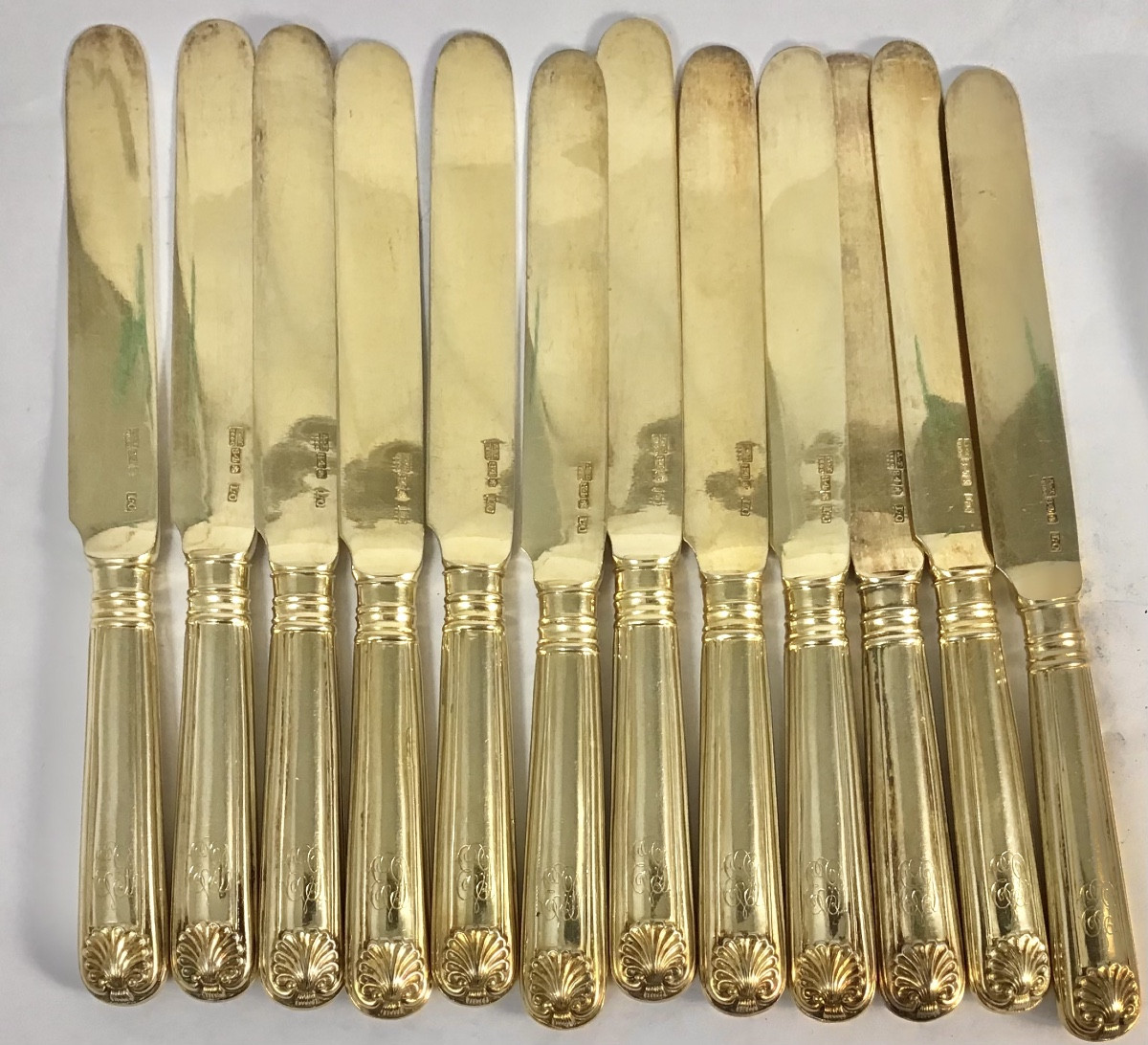 Saint Petersburg 1840, Sterling Silver Dessert Cutlery , 36 Pieces For 12 People -photo-4