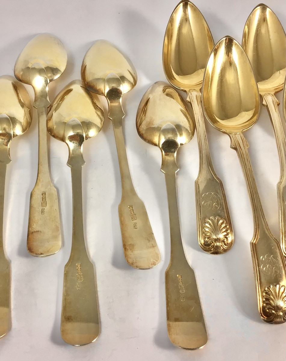 Saint Petersburg 1840, Sterling Silver Dessert Cutlery , 36 Pieces For 12 People -photo-1