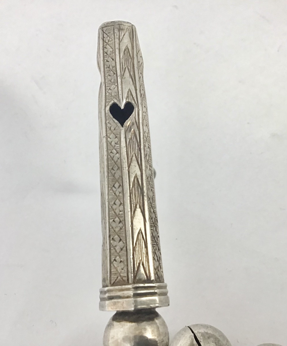 City Of Agen 1770, Silver And Rock Crystal Rattle-photo-2