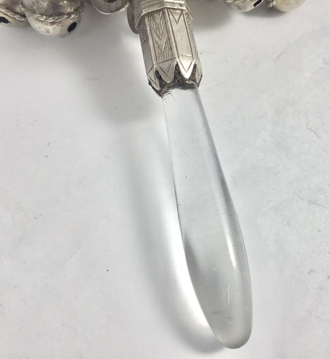 City Of Agen 1770, Silver And Rock Crystal Rattle-photo-3
