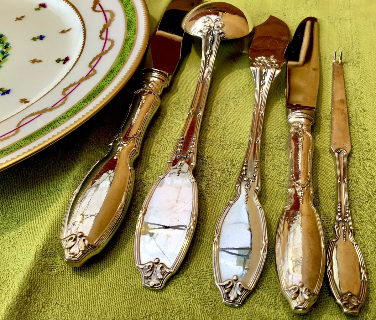 204-piece Solid Silver Cutlery Set, Delheid, Brussels Circa 1890-1910-photo-3
