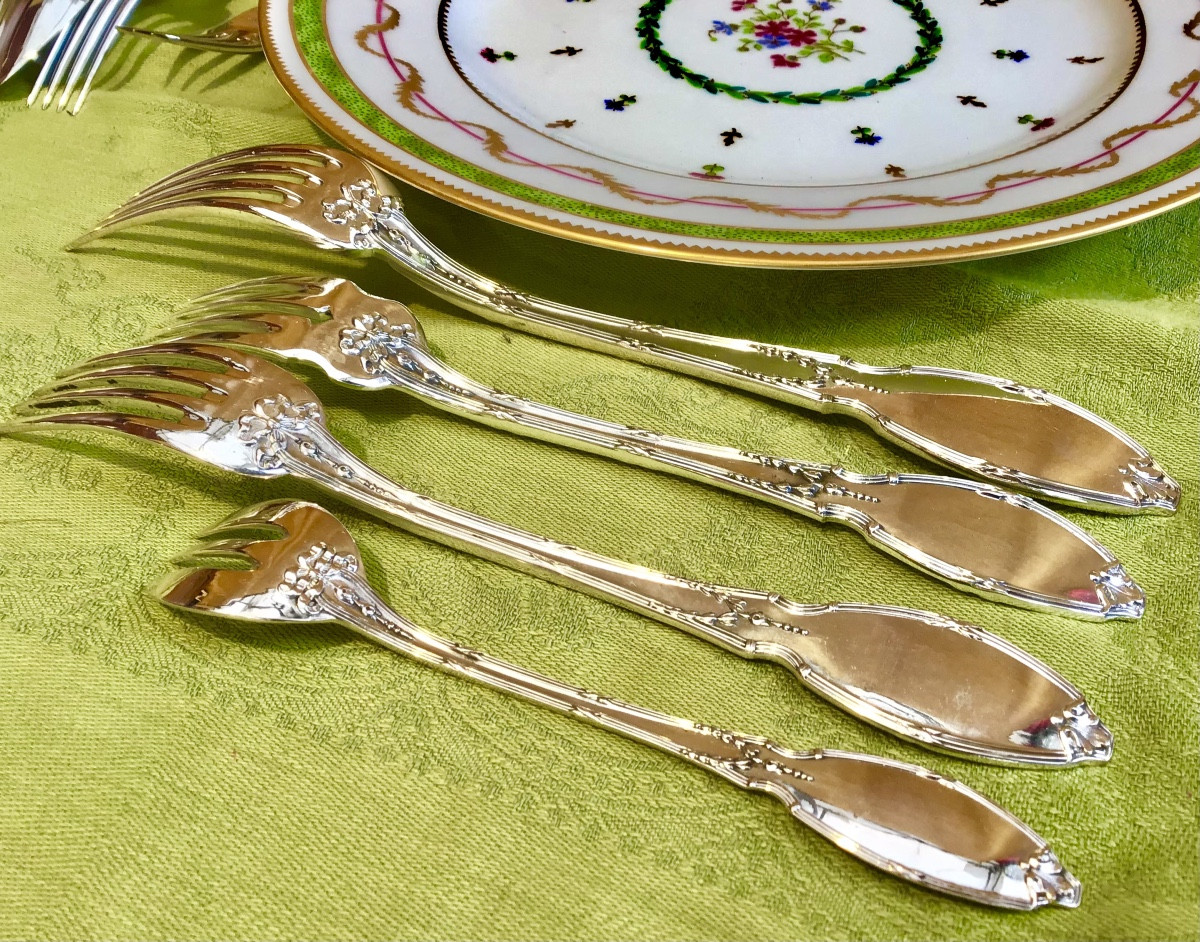 204-piece Solid Silver Cutlery Set, Delheid, Brussels Circa 1890-1910