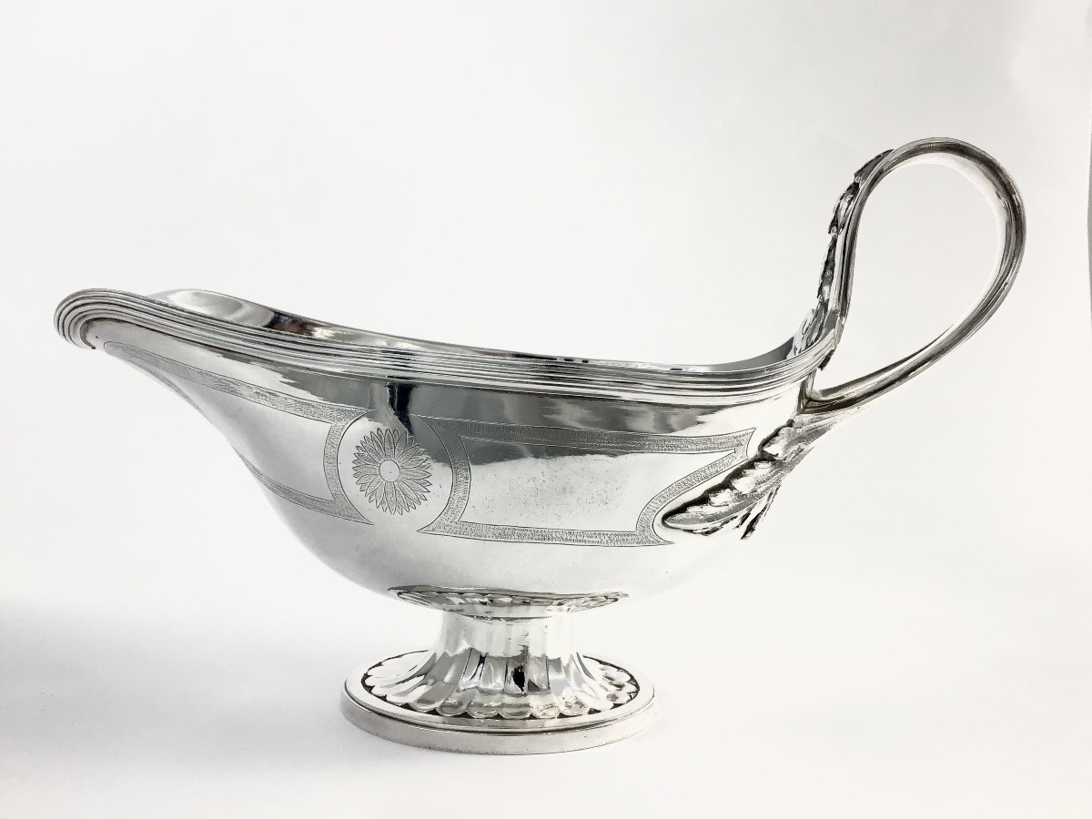 Paris 1782, Pierre Vallières, Saucière Louis XVI En Argent Massif -photo-7