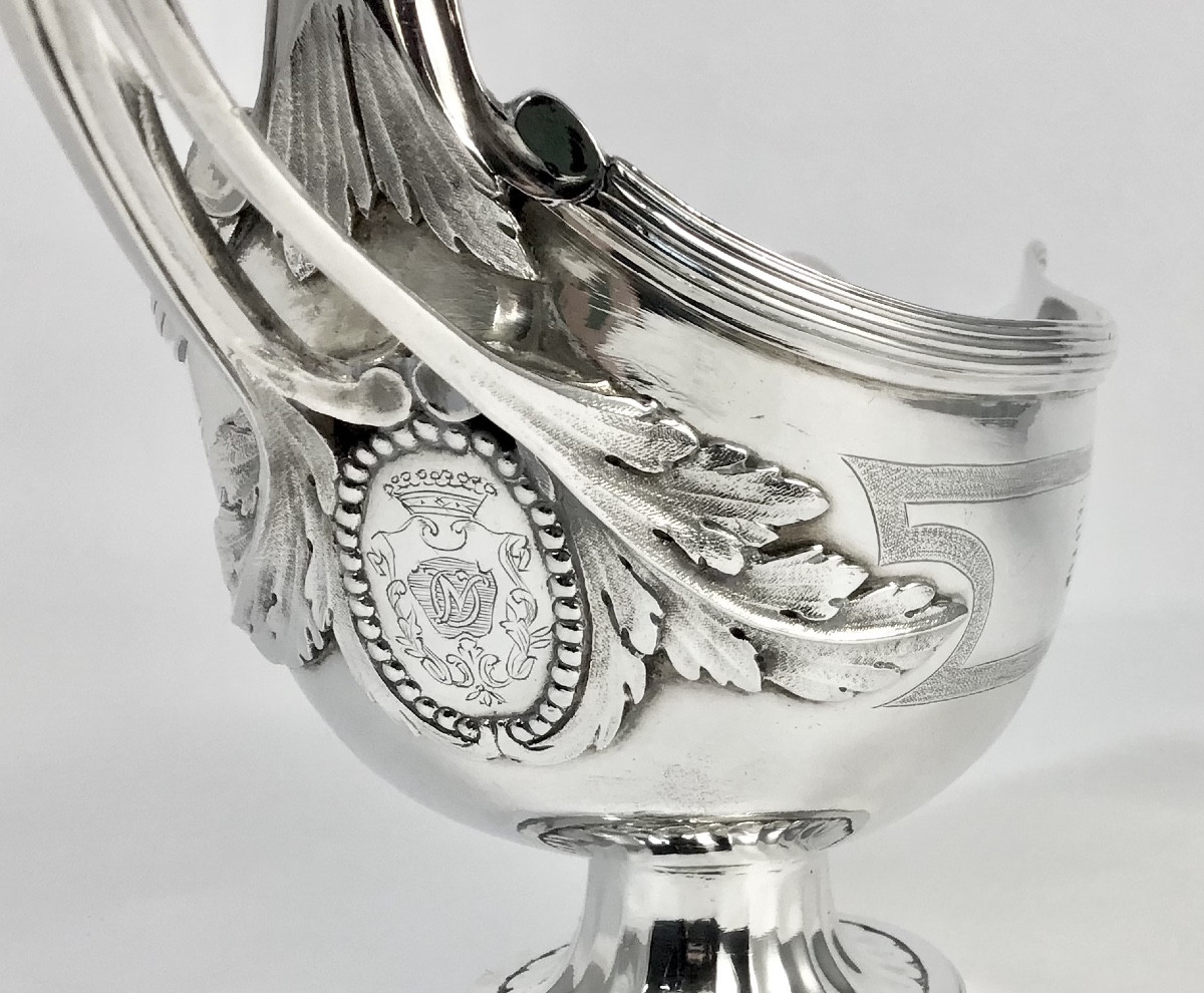 Paris 1782, Pierre Vallières, Saucière Louis XVI En Argent Massif 