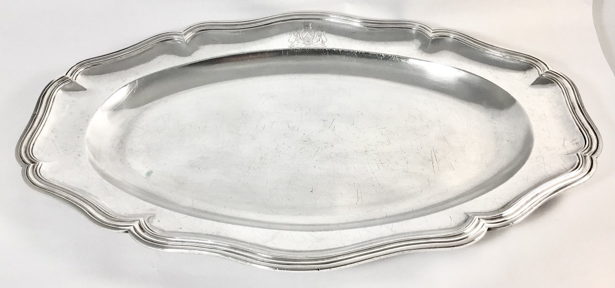 Paris 1761, Oval Dish, Solid Silver, Pierre-nicolas Sommé, De Billeheust Family-photo-3