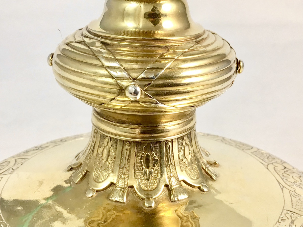Paris 1704, Nicolas I Outrebon, Mass Chalice In Solid Silver And Vermeil, Louis XIV-photo-2
