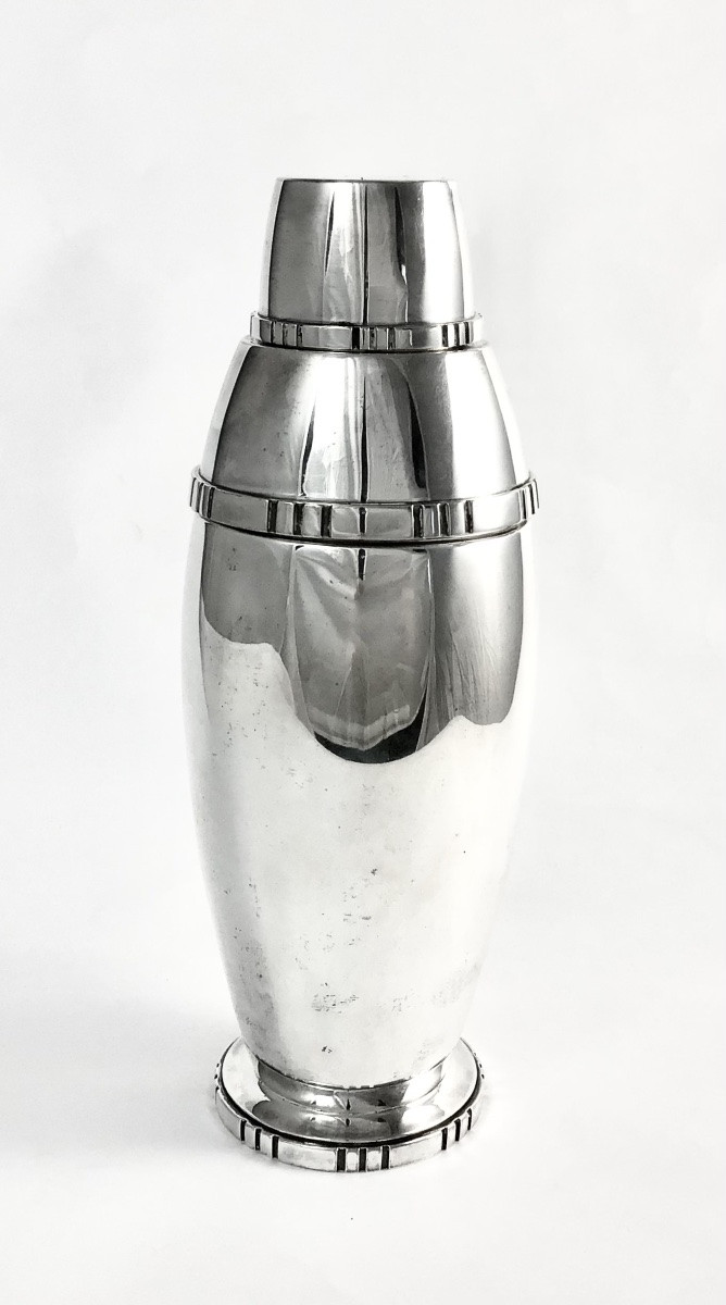Shaker En Argent Massif , Wolfers Frères Bruxelles Vers 1925-1935, Art Déco -photo-4