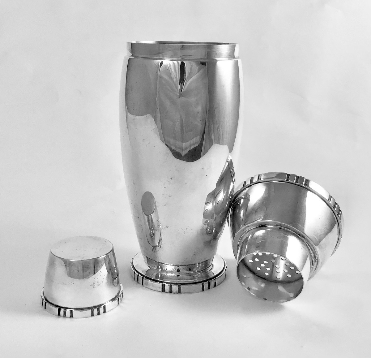 Shaker En Argent Massif , Wolfers Frères Bruxelles Vers 1925-1935, Art Déco -photo-6
