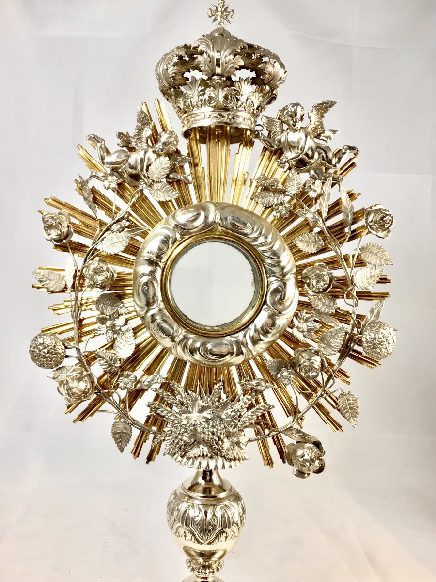 Ghent 1831-1859, Solid Silver, Baroque Monstrance, Monstrance -photo-7