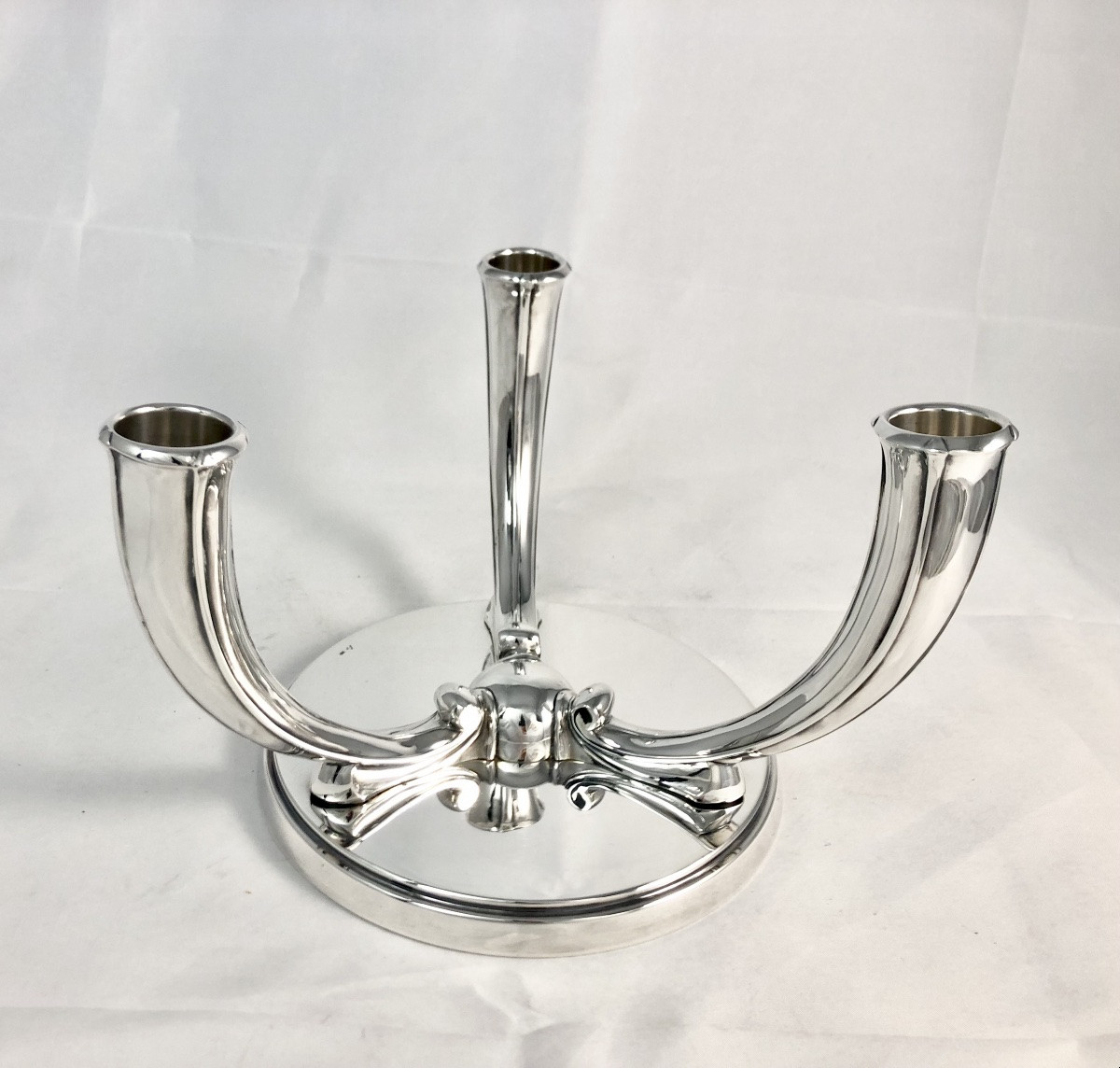 Wolfers 1935-1942, Argent Massif, Paire De Candélabres “Wotan”, Art Déco  Expo Universelle Brux-photo-1