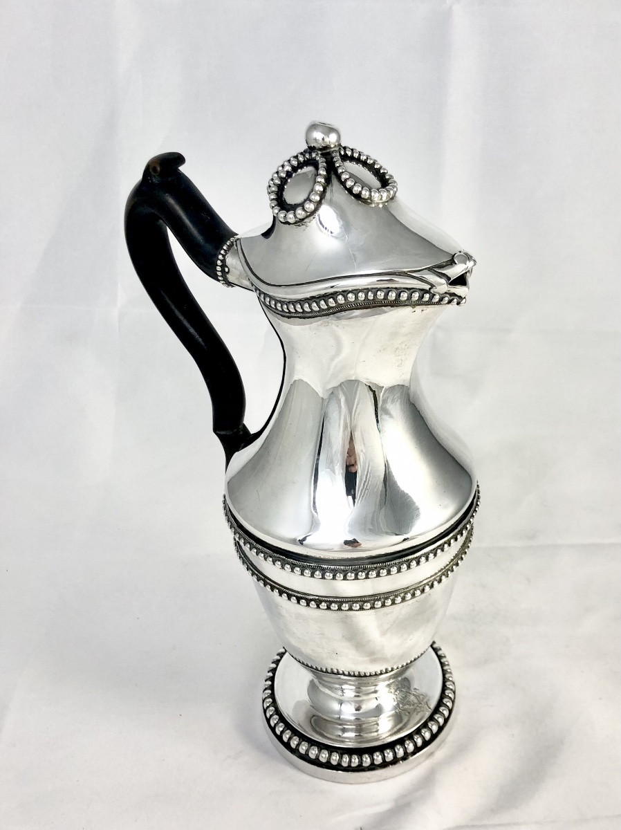 Liège 1784, Sterling Silver, Louis XVI Coffee Pot, Goldsmith Guillaume Dengis-photo-5