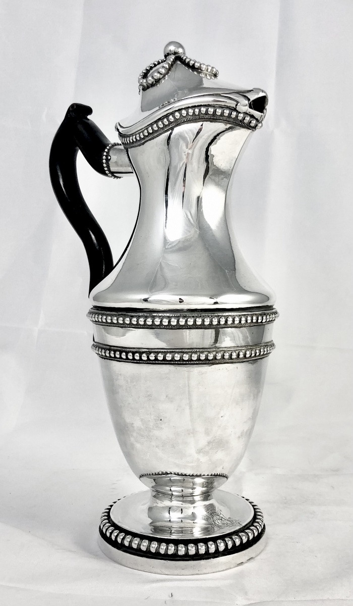 Liège 1784, Sterling Silver, Louis XVI Coffee Pot, Goldsmith Guillaume Dengis-photo-7