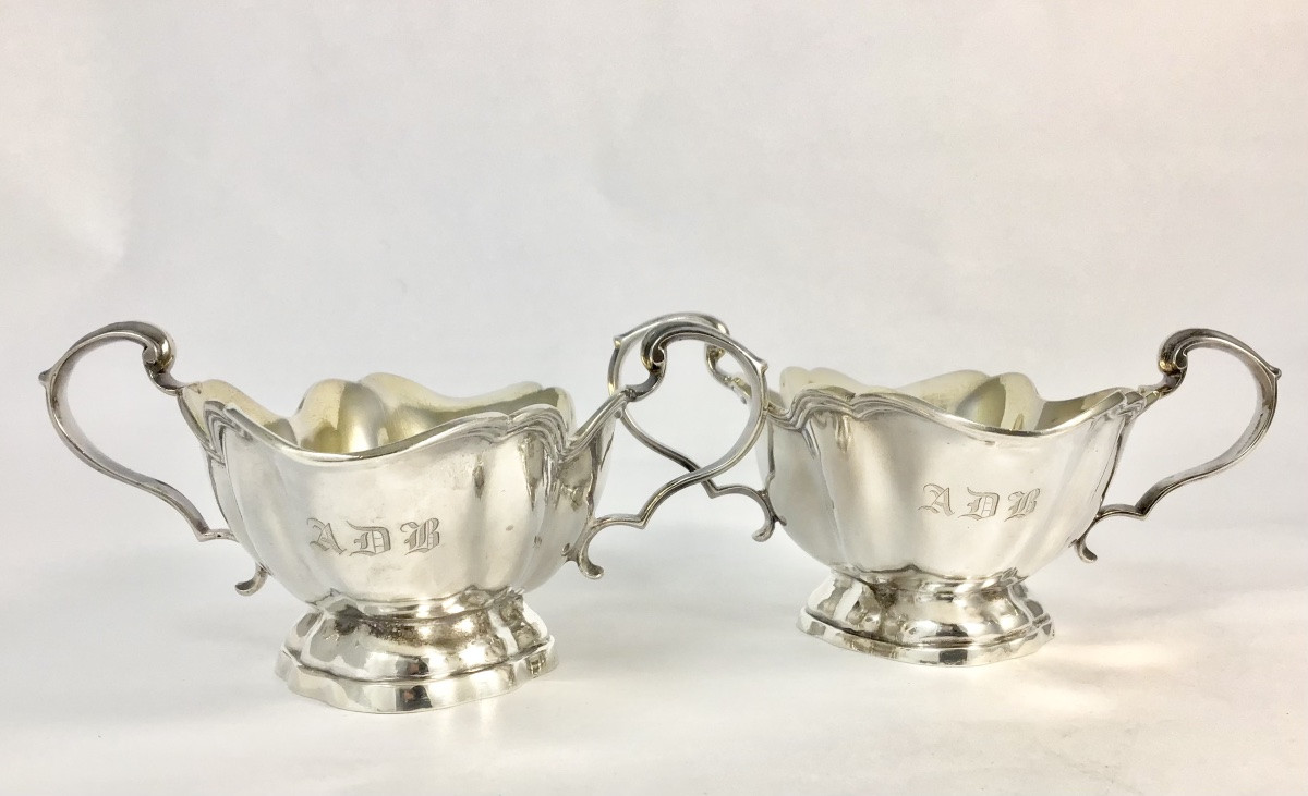 Malines 1759 , argent massif , paire de saucières Louis XV, zilver Mechelen -photo-8