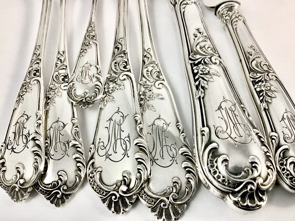 Ménagère en argent massif , Victor Boivin , Paris , 1897-1915, Louis XV, 12 personnes 