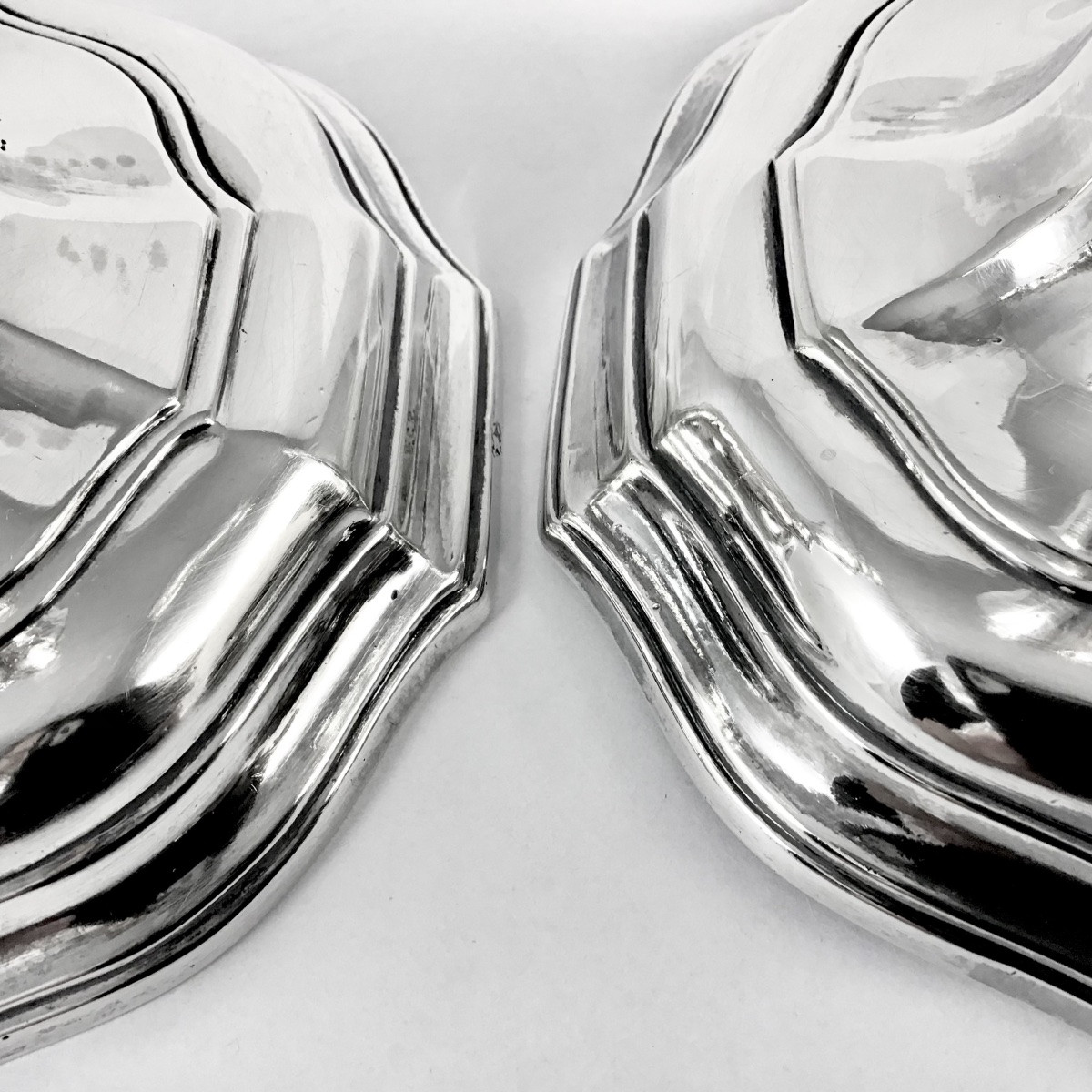 Brussels 1757, Solid Silver, Pair Of Candlesticks, Henricus De Potter, Candlesticks-photo-4