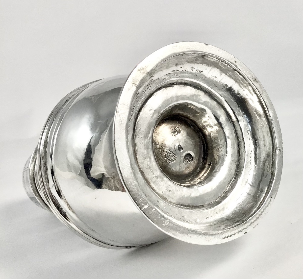 Lier, 1744, Regency Style Mustard Pot, Joannes Franciscus Avontroodt, Solid Silver, -photo-3