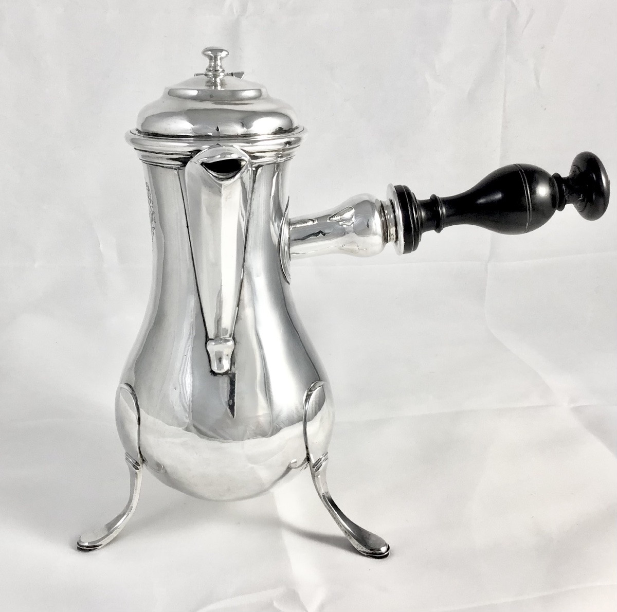 Rochefort 1788, Large Tripod Coffee Pot, François Minute, Solid Silver, Jug, -photo-2