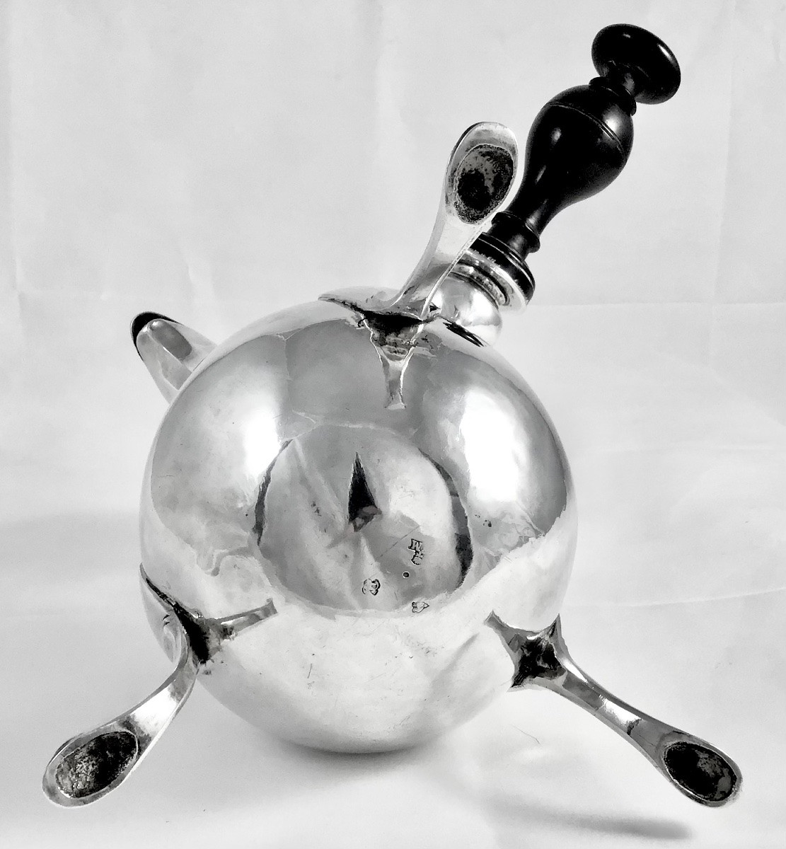 Rochefort 1788, Large Tripod Coffee Pot, François Minute, Solid Silver, Jug, -photo-1
