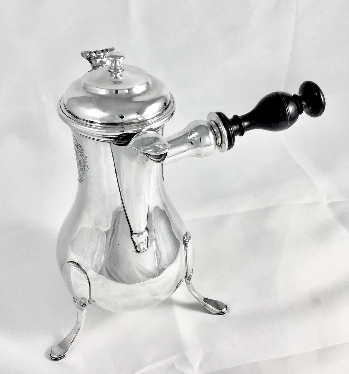 Rochefort 1788, Large Tripod Coffee Pot, François Minute, Solid Silver, Jug, -photo-6