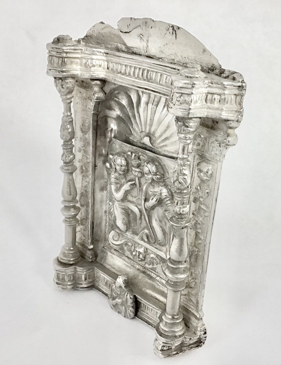 Spain 1570-1620, Kiss Of Peace, Portapaz, Pax, Osculatory, Phylactery, Solid Silver-photo-4