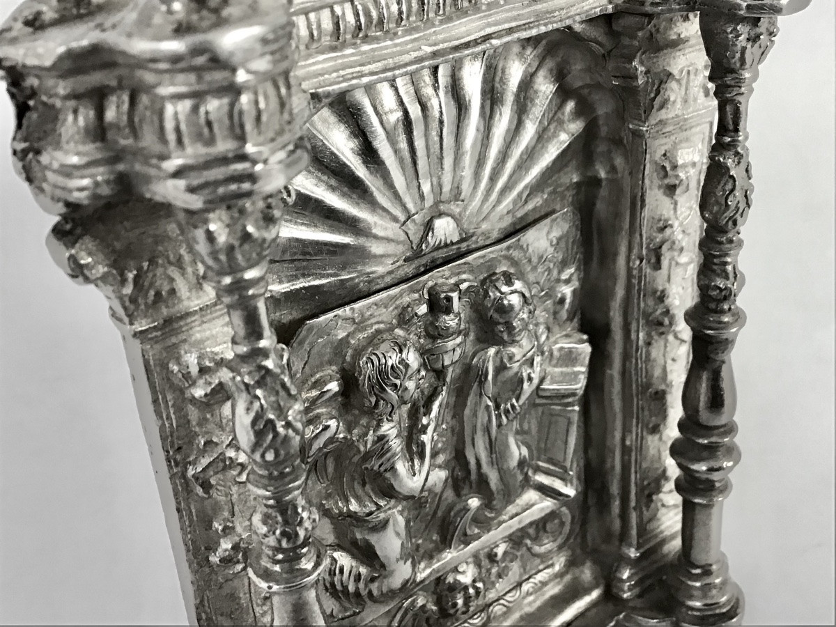 Spain 1570-1620, Kiss Of Peace, Portapaz, Pax, Osculatory, Phylactery, Solid Silver-photo-2