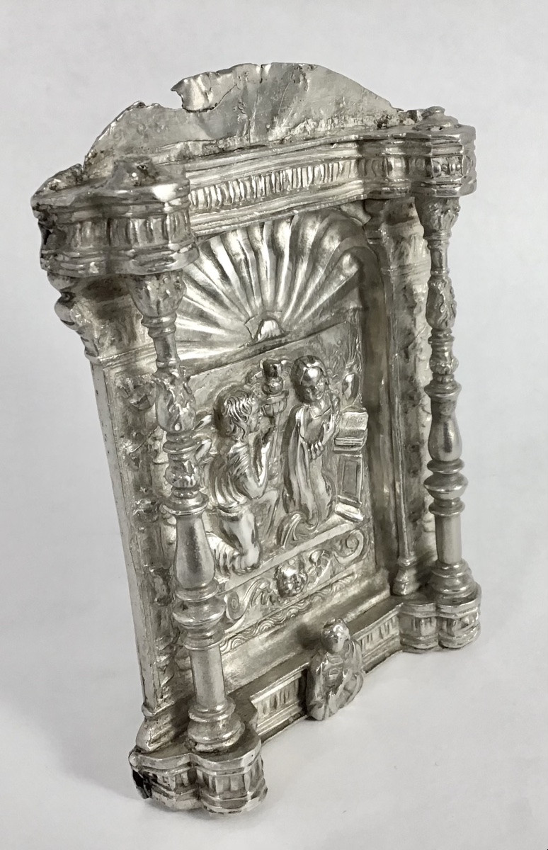 Spain 1570-1620, Kiss Of Peace, Portapaz, Pax, Osculatory, Phylactery, Solid Silver-photo-5