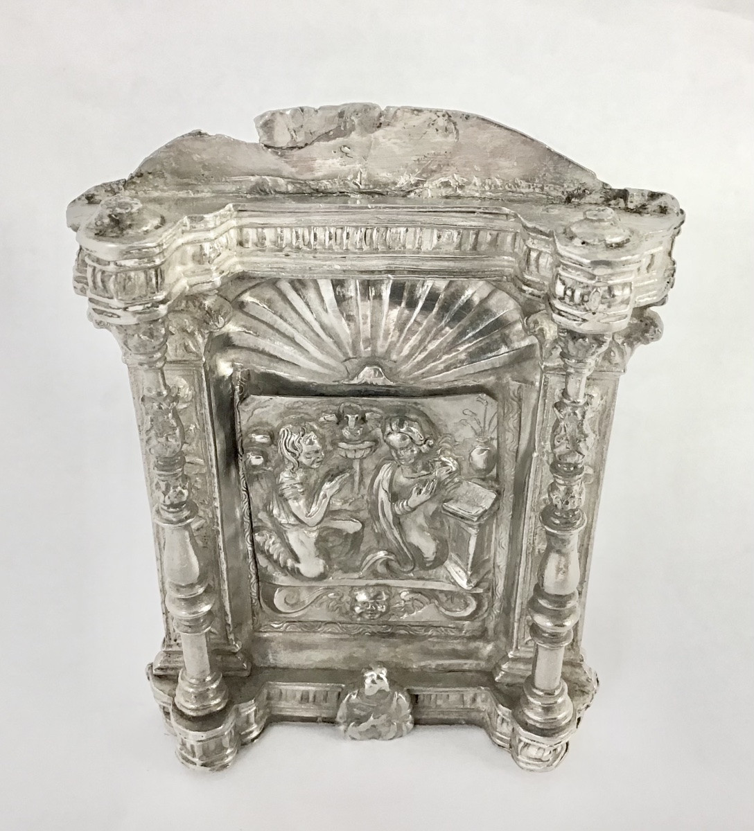 Spain 1570-1620, Kiss Of Peace, Portapaz, Pax, Osculatory, Phylactery, Solid Silver-photo-7