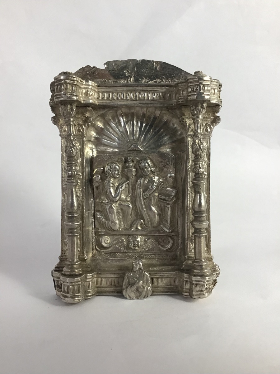 Spain 1570-1620, Kiss Of Peace, Portapaz, Pax, Osculatory, Phylactery, Solid Silver-photo-8