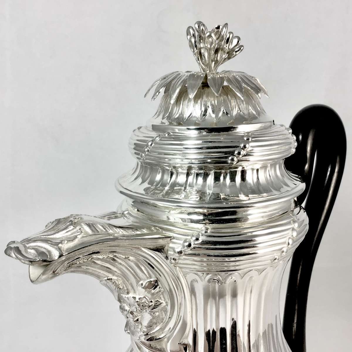 Mons 1784, Louis XVI Coffee Pot, Solid Silver, Master Silversmith Marked With A Stemmed Pear -photo-3