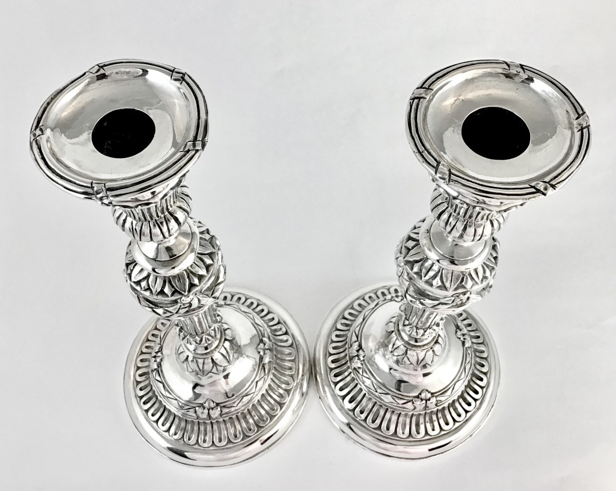 Ath 1784, Pair Of Louis XVI Candlesticks, Louis François Delwarde -photo-3