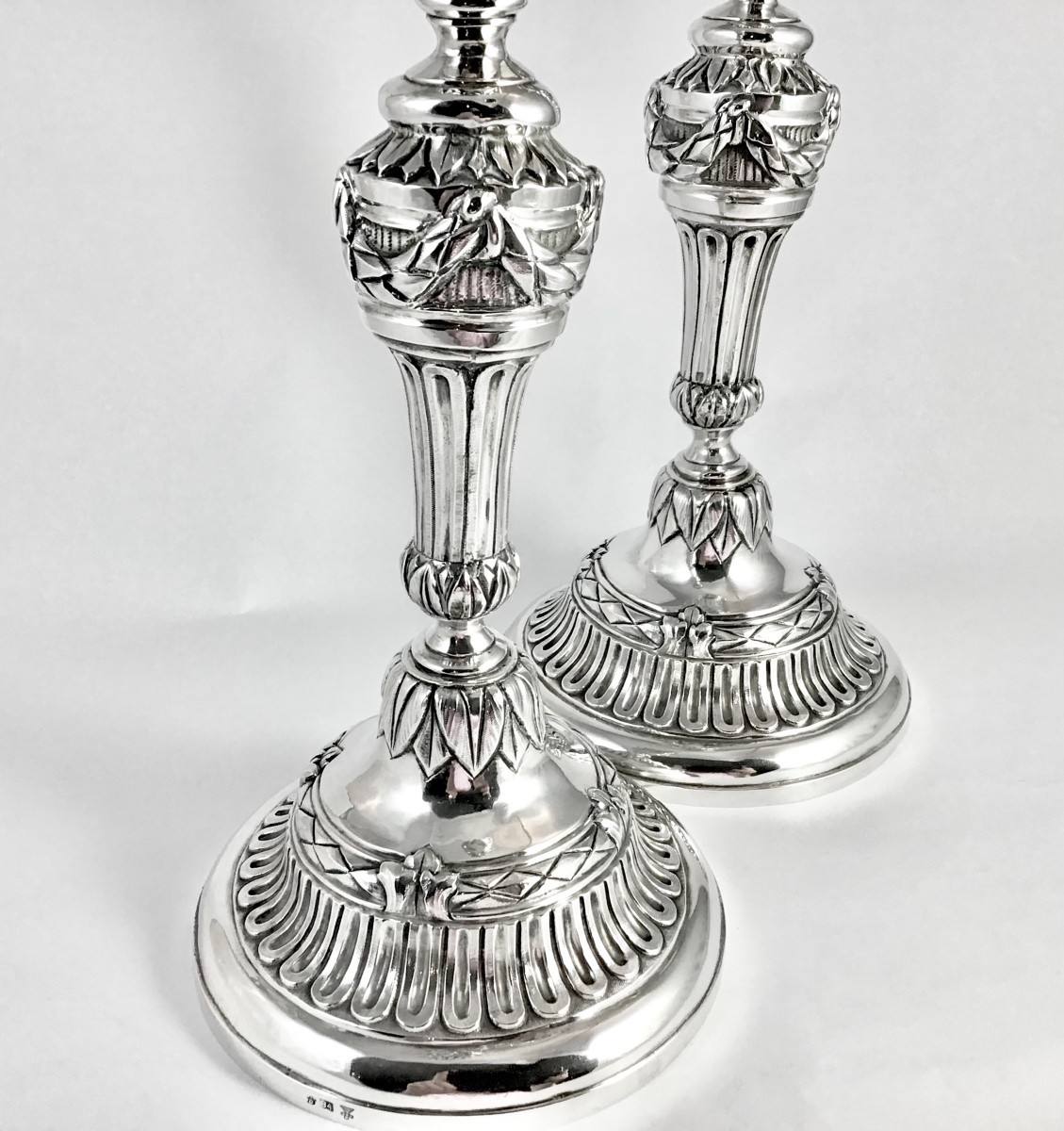 Ath 1784, Pair Of Louis XVI Candlesticks, Louis François Delwarde -photo-5
