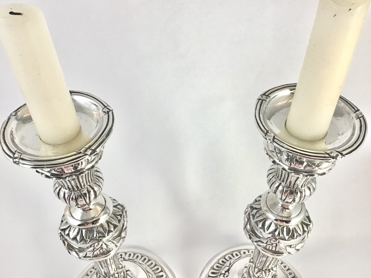 Ath 1784, Pair Of Louis XVI Candlesticks, Louis François Delwarde -photo-6