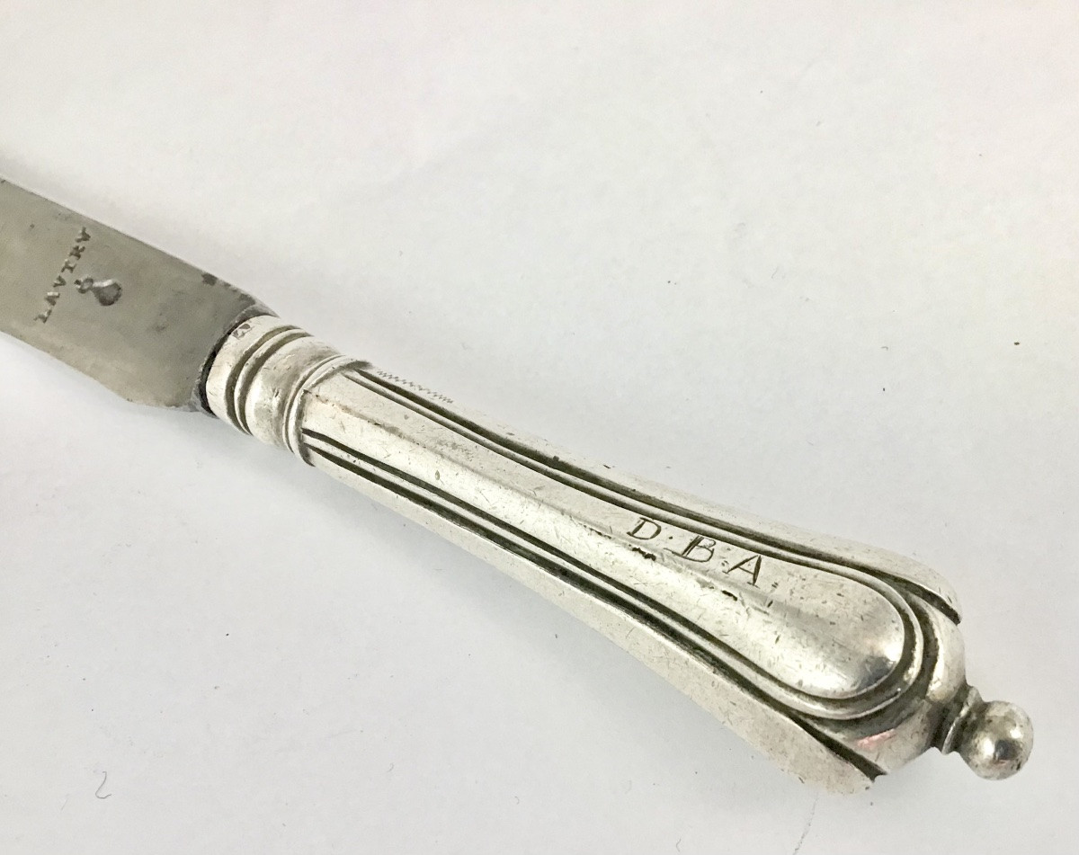 France Circa 1700-1730, Silver And Steel Knife, Marked Lautru, Master Subscriber » Na »-photo-6