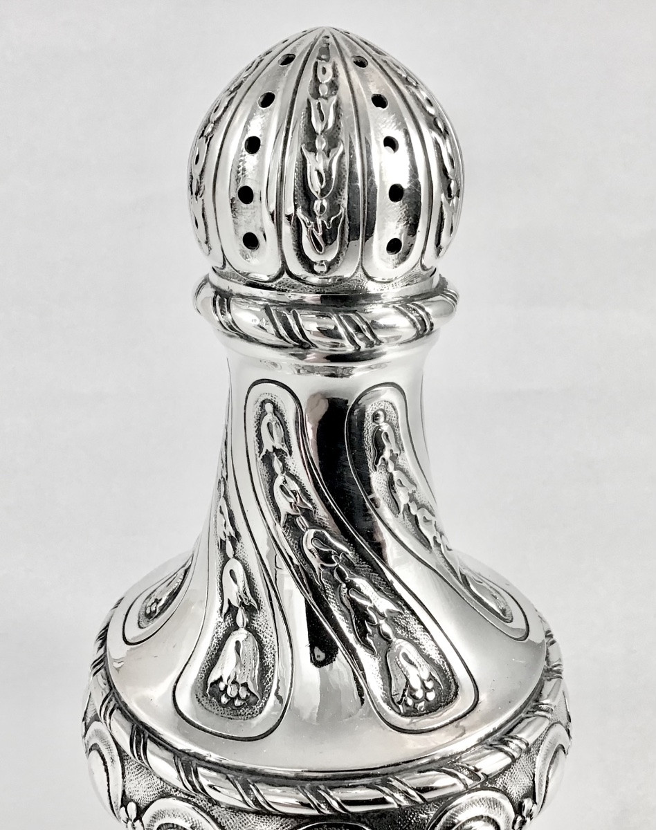 Solid Silver Caster, Louis XVI Style, Germany Circa 1880-photo-6