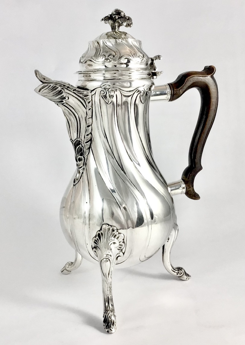 Mons 1775, cafetière en argent massif d’époque Louis XVI,  Claude Louis Foncez