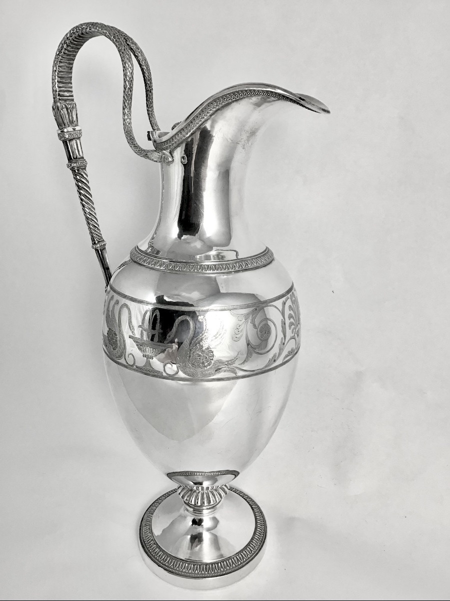 Paris 1809-1819, Empire Ewer, Sterling  Silver, 950% , Ange-denis Collier -photo-2