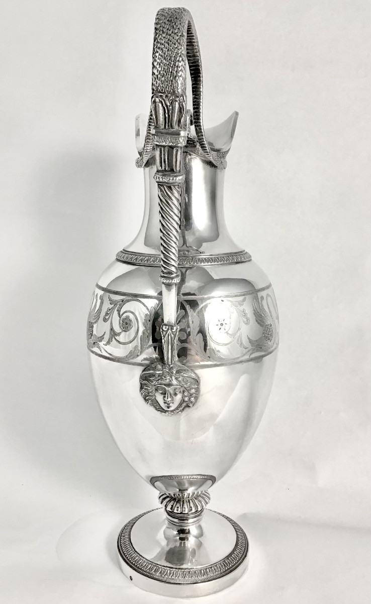 Paris 1809-1819, Empire Ewer, Sterling  Silver, 950% , Ange-denis Collier -photo-4