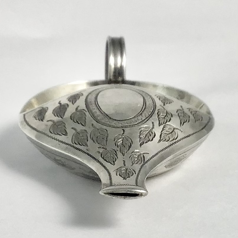 Biberon à médicaments, argent massif , France 1850-1880, canard de malade -photo-2